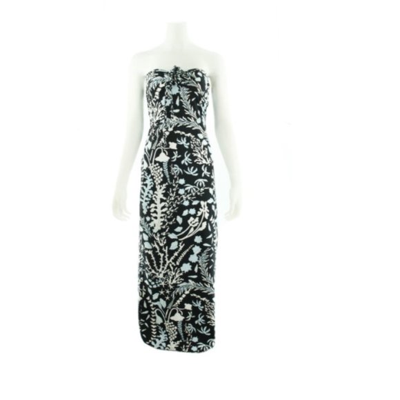 J MCLAUGHLIN Black Dress with White/Blue Dress